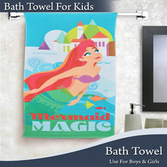 Fresh From Loom 100% Cotton Fur Bath Towel For Kids 300 Gsm | Cartoon Printed Boys & Girls Towels (Aqua Green)