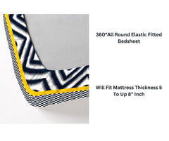 Elastic Fitted Bedsheet For King Size With 2 Pillow Covers - 72 X 78 X 8 Inches, Multicolor | Presents Luxurious Glace Cotton Super Soft 210 Thread Count