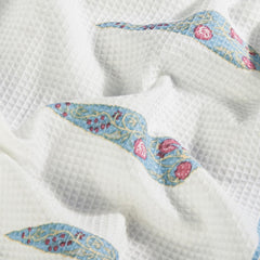 Haus & Kinder Regalia Waffle Bath Towel 400 Gsm | Honeycomb Large Size Bathing Towels | Blossom Whisper White