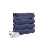 Mytrident Finesse 100% Cotton Hand Towels 800 Gsm (Navy) -4 Piece