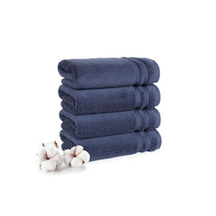 Mytrident Finesse 100% Cotton Hand Towels 800 Gsm (Navy) -4 Piece