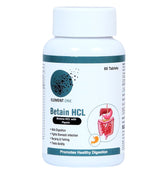 Element One Betaine Hcl With Pepsin Stomach Acid Balance & Digestive Enzymes Health Support Acidity, Indigestion, Gut Health Support, Nutrient Absorption | 60 Tablet 100gm 0.2lbs