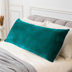 Full Body Pillow, Long Sleeping, For Side Sleeping Hugging, Cuddling, Dark Green - 54 X 18 Inches | For Relaxing & Pregnancy Comfort, Velvet Pillow With Removable Cover, Adjustable Pillow