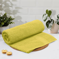 Luxe Home Cotton Bath Towel 450 Gsm | Quick Dry Large Size Bathroom Towels For Men & Women, Home, Kitchen, Gym, Spa (Yellow)