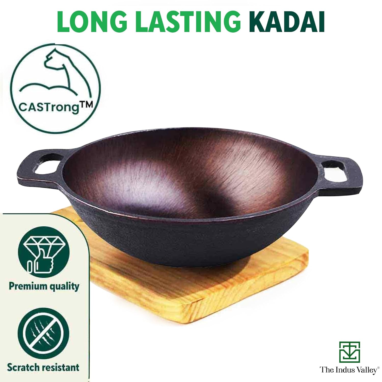 Super Smooth Cast Iron Cookware Set + Free Tadka Pan | Tawa 30.5cm + Kadai 25.4cm, 2.5 Liters + Fry Pan 25.4cm, 1.7 Liters - Kitchen Cooking Combo Pots & Pans Set Of 4 Pcs | Naturally Nonstick Super Smooth Cast Iron Cookware Set + Free Tadka Pan | Tawa 30.5cm + Kadai 25.4cm, 2.5 Liters + Fry Pan 25.4cm, 1.7 Liters - Kitchen Cooking Combo Pots & Pans Set Of 4 Pcs | Naturally Nonstick