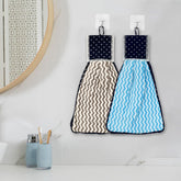 Kuber Industries Hand Kitchen Towel 400 Gsm | Super Soft, Fluffy & Absorbent Cotton Hand Towel Perfect For Daily Use Zig Zag Pattern | (Multicolor) - Pack Of 2
