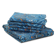 Cotton Rich Double Bedsheet With 2 Pillow Covers - 82 X 84 Inches, Blue & White | Skin Friendly Fabric For Everyday Comfort - Perfect Gifting For Wedding Anniversary