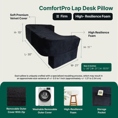 Wedge Pillow & Lap Desk Combo, For Laptops, Arm Rest & Reading Pillow - Black | Study & Reading - Adjustable Wedge Pillow, Headrest For Back Support & Lap Desk Pillow - Gaming Pillow