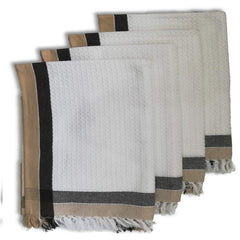 Athom Living Light Weight Cotton Premium Waffle Border Bath Towel | Pack Of 4 Multi8