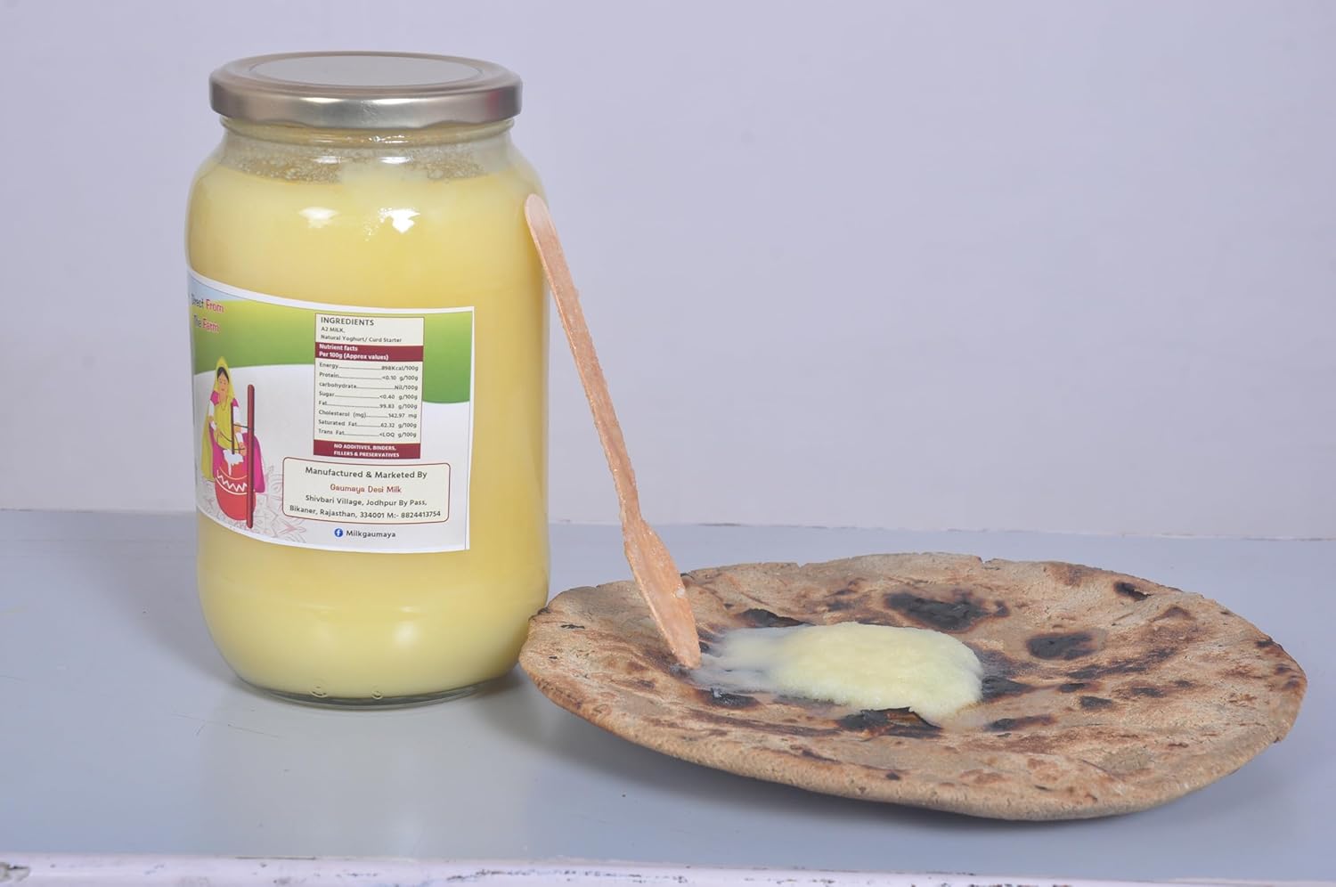 Natural A2 Rathi Cow Bilona Ghee By Gaumayadesimilk | Good Source Of Vitamins A & Minerals Healthy A2 Desi Cow Ghee | (1 Litre) 33.8 Ounce | Jar Pack Natural A2 Rathi Cow Bilona Ghee By Gaumayadesimilk | Good Source Of Vitamins A & Minerals Healthy A2 Desi Cow Ghee | (1 Litre) 33.8 Ounce | Jar Pack