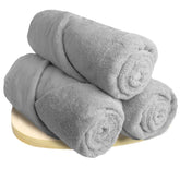 Heelium Bamboo Bath Towel 1500 Gsm | Ultra Absorbent 3x Softer Than Cotton Towels - Pack Of 3 (Light Grey)