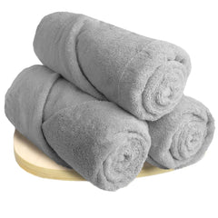 Heelium Bamboo Bath Towel 1500 Gsm | Ultra Absorbent 3x Softer Than Cotton Towels - Pack Of 3 (Light Grey)