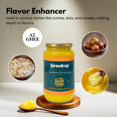 100% Natural A2 Bilona Cow Ghee By Farmdrop | Natural & Healthy Desi Ghee With Rich Aroma Good For Dishes | (1 Litr) 33.8 Ounce | Glass Bottle