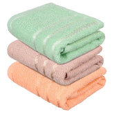 Kuber Industries Cotton Face Towel 600 Gsm | Workout Hand Towel Lining Design- Brown & White (Pack Of 3)