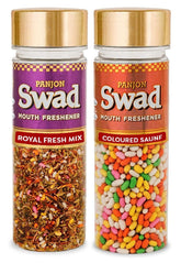 Panjon Swad Royal Fresh Mix & Coloured Saunf Mouth Fresheners 300gm, (150gm *2 Bottles)