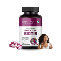 ?Green Yogi Biotin Biotin Capsules For Boost Hair, Skin, And Nail Health | 60 Capsules , 100gm 0.2lbs