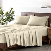 1 Bedsheet For Full Size With 2 Pillow Cover - 90 X 100 Inches, Ivory | Ideal For All Season Comfortable Bedsheet | 1800 Thread Count
