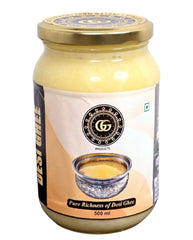 Pure Desi Ghee By G G Products | Homemade Rich In Taste & Nutrients Natural Pure Desi Ghee For Frying & Cooking | (500ml) 16.9 Ounce | Jar Pack