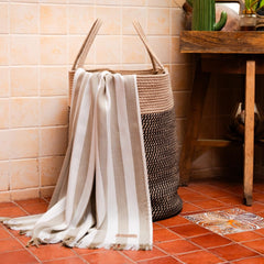 Debaans Bamboo 1 Bath & 2 Hand Towels 800 Gsm | 100% Bamboo, Quick Dry, Lightweight Towels (Olive Stripes)- Set Of 3