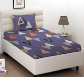 1 Single Bedsheet With 1 Matching Pillow Covers For Single Bed | 60 X 90 Inches, Grey & White - Soft Touch & Smooth, Super Soft Premium Brushed Glace Cotton Bedsheet
