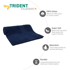 Mytrident Cotton Bath Towel 900 Gsm | For Men & Women Classic Towel 100% Cotton Bath Towel (Medieval Blue)