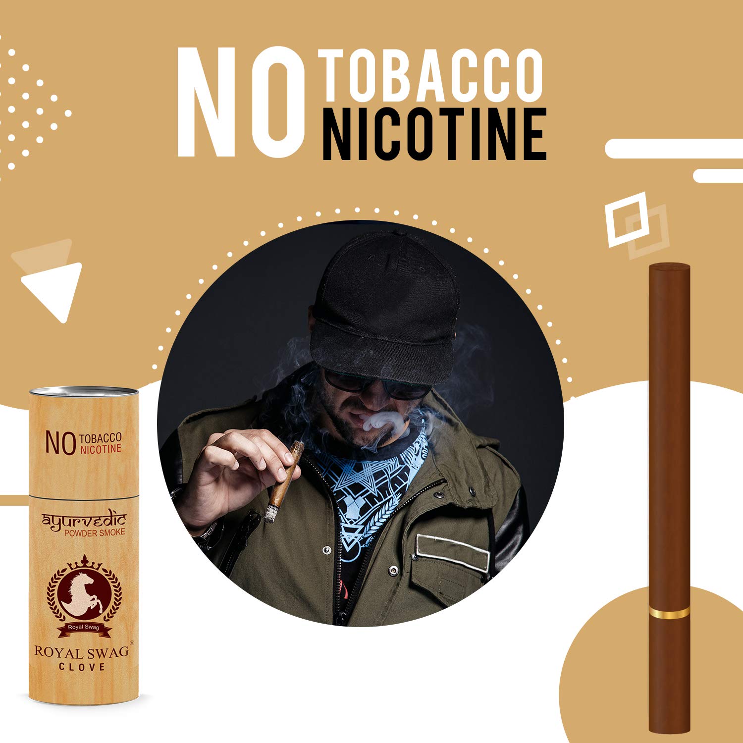 Royal Swag Ayurvedic Herbal Cigarettes 100% Tobacco & Nicotine Free Clove, Mint Flavour (10 Sticks Each) Smoking Cessation - | (Pack Of 20) Royal Swag Ayurvedic Herbal Cigarettes 100% Tobacco & Nicotine Free Clove, Mint Flavour (10 Sticks Each) Smoking Cessation - | (Pack Of 20)