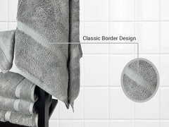 Towel Bazaar Hotel Quality Turkish Cotton Bath Towels 2 Kg (Gray) - 4 Piece