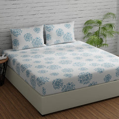 Flat Bedsheet For Double Bed With 2 Pillow Covers - 88 X 96 Inches, White | Comfort Fabric Bedsheet Home, Hotel & Guest House