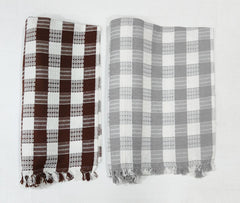 Bombay Dyeing Rimzim 100% Cotton Printed Soft & Slick Quick Drying Bath Towels 500 Gsm (Dark Brown & Grey) - 2 Pcs