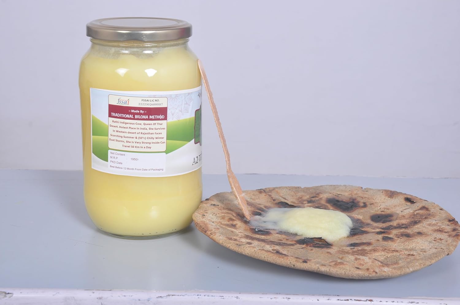 Natural A2 Rathi Cow Bilona Ghee By Gaumayadesimilk | Good Source Of Vitamins A & Minerals Healthy A2 Desi Cow Ghee | (1 Litre) 33.8 Ounce | Jar Pack Natural A2 Rathi Cow Bilona Ghee By Gaumayadesimilk | Good Source Of Vitamins A & Minerals Healthy A2 Desi Cow Ghee | (1 Litre) 33.8 Ounce | Jar Pack