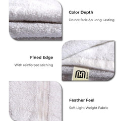 Bhapri Turkish 100% Cotton Luxury Bath Towels 500 Gsm | Lightweight Soft & Absorbent Quick Dry Plush Bathroom Towels (White)