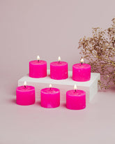 VOTIVE ROSE WAX CANDLES | PERFECT FOR NIGHT PARTY & BIRTHDAY CANDLES SET OF 6