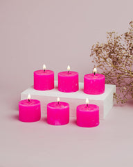 VOTIVE ROSE WAX CANDLES | PERFECT FOR NIGHT PARTY & BIRTHDAY CANDLES SET OF 6