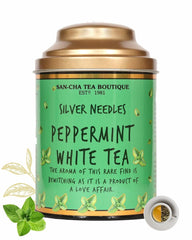San-Cha Silver Needles Peppermint White Tea - 75gm, 2.6 Ounce | Environment Friendly, Reduces Stress - Low Caffeine, Richest In Antioxidants