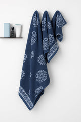 Vivan Homes 100% Cotton Bath, Hand & Face Towel 900 Gsm | Soft & Absorbent Ultra Soft & Quick Dry Bath Towels For Men Women Towel Set - Indigo Trio (Set Of 3)