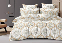 1 King Size Elastic Fitted Bedsheet With 2 Pillow Cover + Comforter - 72 X 78 Inches, Beige | Suitable For All-Season Use | Soft To Touch, Light Weight
