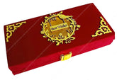 Best Wishes Decorative Cash Box With Clip Lock, Shagun Box, Jewellery Box, Money Box, Wedding Gift Box, Bangel Box, Designer Rectangular Floral Golden Box, Colour - Red