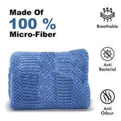 Urbanleaf Microfiber Large Bath Towel 340 Gsm | Quick Dry Super Absorbent Bath Towel For Men & Women (Blue)