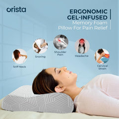 Contour Memory Foam Pillow, Orthopedic Pillow For Sleeping, King Size - 23 X 14 X 4.5 Inch | Cervical Pillow For Neck & Shoulder Support, Improves Posture & Spinal Alignment - Pack Of 1