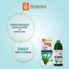 Krishna's Special Aloe Vera High Fiber Juice From Deserts Of Rajasthan, Sugar Free Daily Drink Rejuvenates Skin & Hair | 1000ml 2.2lbs