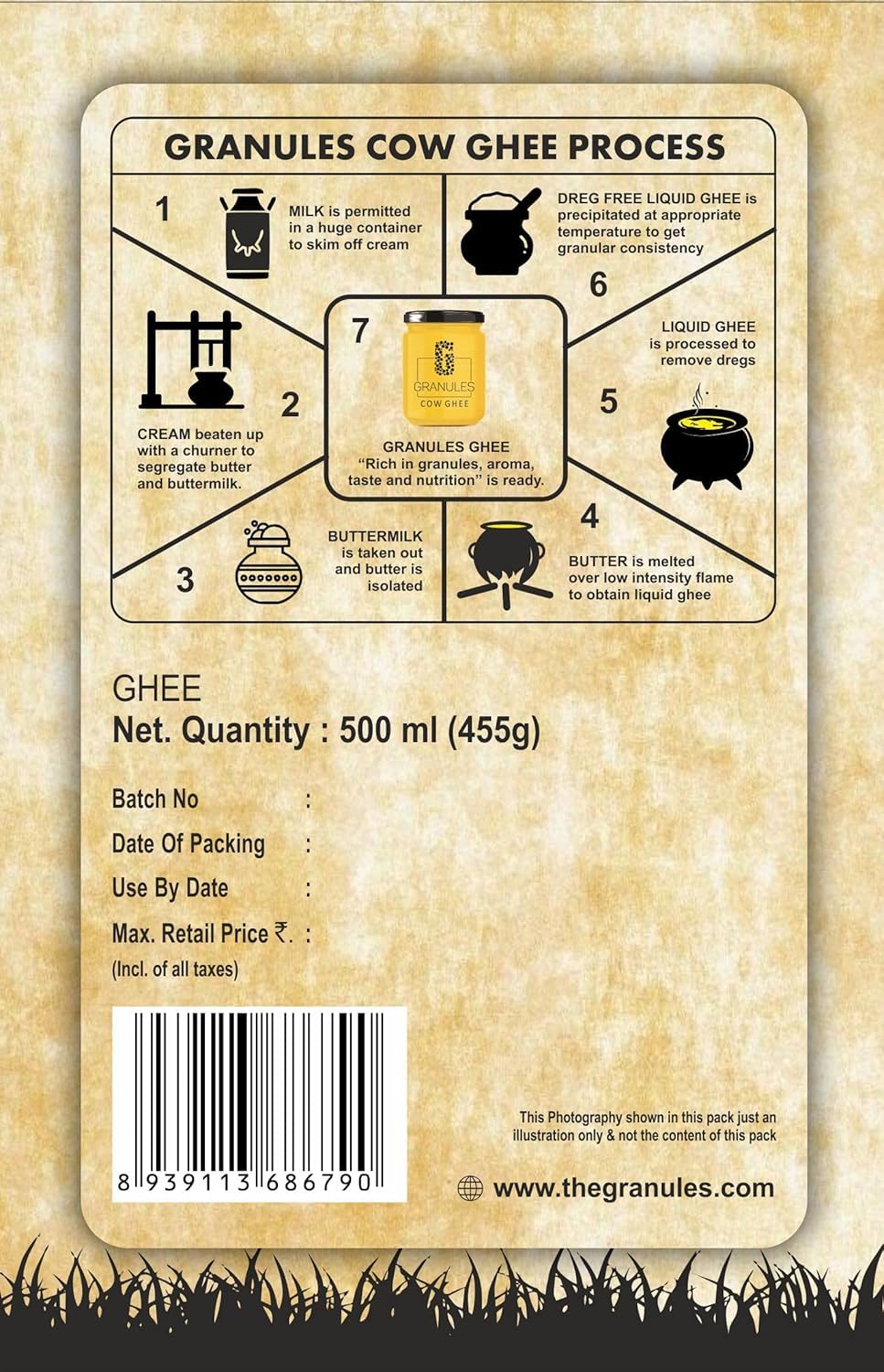 Organic Cow Ghee By Granules | Healthy & Flavorful Nutrients Pure Cow Desi Ghee Good For Your Favorite Dishes | 2.5 Litre (500ml * 5) 84.5 Ounce | Jar Pack Organic Cow Ghee By Granules | Healthy & Flavorful Nutrients Pure Cow Desi Ghee Good For Your Favorite Dishes | 2.5 Litre (500ml * 5) 84.5 Ounce | Jar Pack