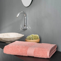 Ddecor Live Beautiful 100% Cotton Bath Towel 500 Gsm | Large Size Bath Towel Soft & Absorbent For Men & Women (Peach)