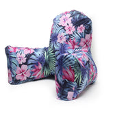 Backrest & Reading Pillow, Bed Support Pillow With High Armrests, Multicolor - X Large Size | 100% Cotton Removable Cover, Flora Print | For Shoulder Support, Comfortable Pillow - Pack Of 1
