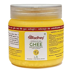 Natural A2 Bilona Gir Cow Ghee By ShreeRadhey | Good Source Of Protein Fiber Healthy Desi Ghee Perfect For Glowing Skin | (500ml) 16.9 Ounce | Jar Pack