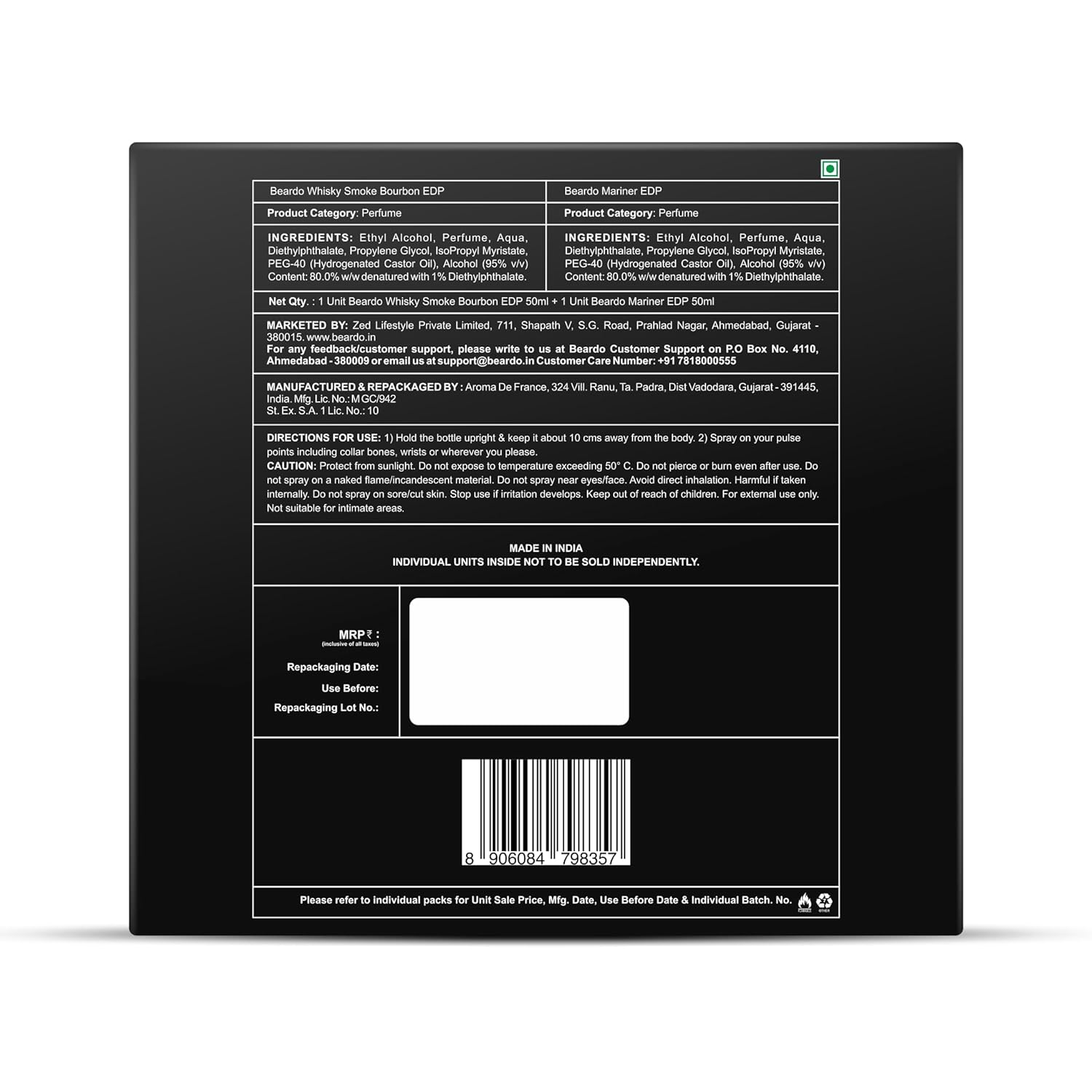 Beardo Whisky Smoke Bourbon & Mariner Eau De Parfums 100ml 3.4 Fl.oz. Pack Of 2 | Perfect Gift Set For Men Beardo Whisky Smoke Bourbon & Mariner Eau De Parfums 100ml 3.4 Fl.oz. Pack Of 2 | Perfect Gift Set For Men