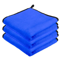Kuber Industries Cleaning Towel 450 Gsm | Reusable Cleaning Cloths For Kitchen, Duster & Home Cleaning With Hanging Loop - Pack Of 3 (Blue)