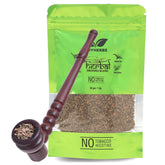 Ayurvedic & Organic Herbs Mix For Smoking, Nicotine & Tobacco Free 30g - With Wooden Smoking Pipe Smoking Accessories Kit