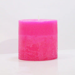3 INCH ROSE RUSTIC PILLAR CANDLE | BURNING TIME 8 HOURS | BEST FOR RESTAURANTS