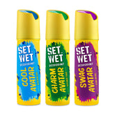 Set Wet Deodorant Spray Perfume Cool + Charm + Swag Avatar For Men, 150ml Each 5 Fl.oz.