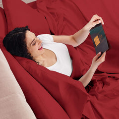 Microfiber Bedsheet With 1 Pillow Cover - Size 60 X 90 Inches, Maroon | 300 Thread Count - Daily Use Perfect Plain Single Bedsheet